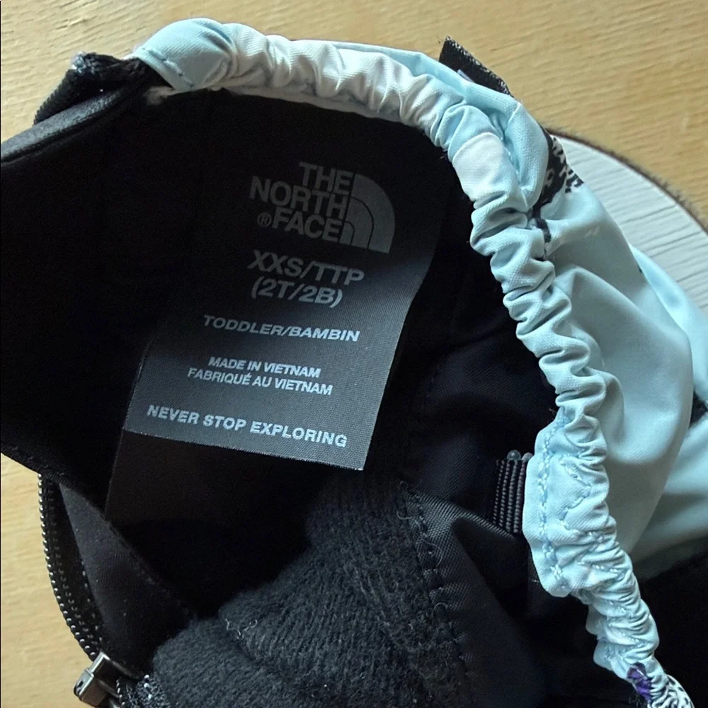 The North Face Kids' Black and Light Blue Snow Pants